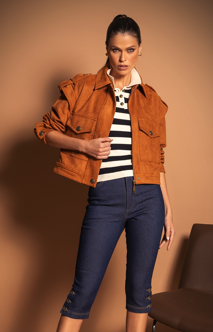 Jaqueta Bia Nobu Caramelo