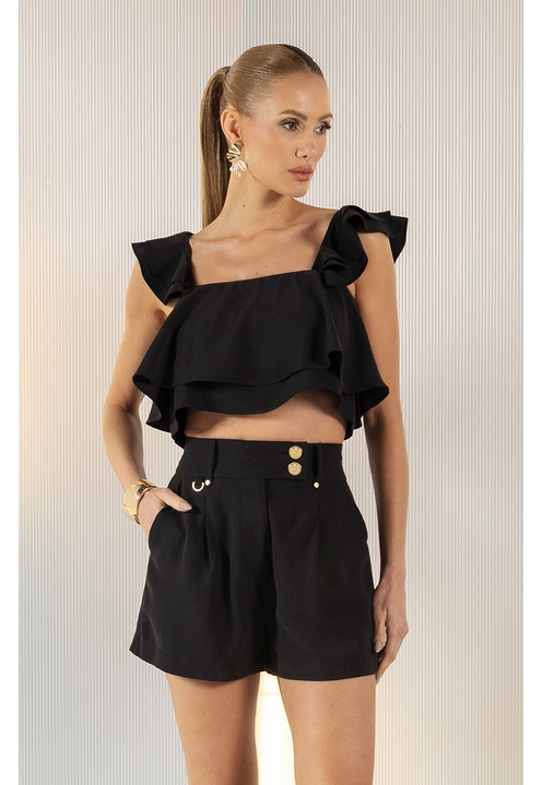 Blusa Blanca Preta