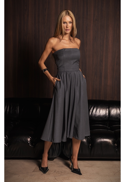 Vestido Indy Cinza - 3