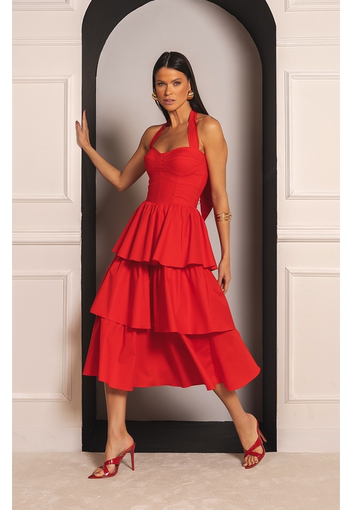 Vestido Joaquina Vermelho - 1