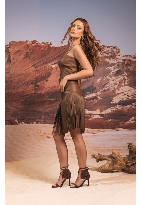 Mini Saia Sarah Marrom - 4