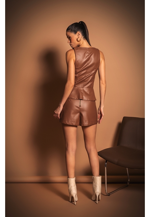 Short Saia Lance Marrom - 2