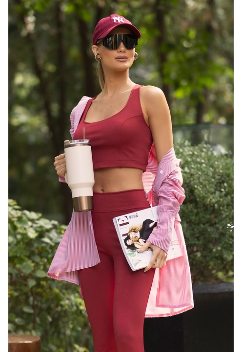 Camisa Melania Vinho - 3