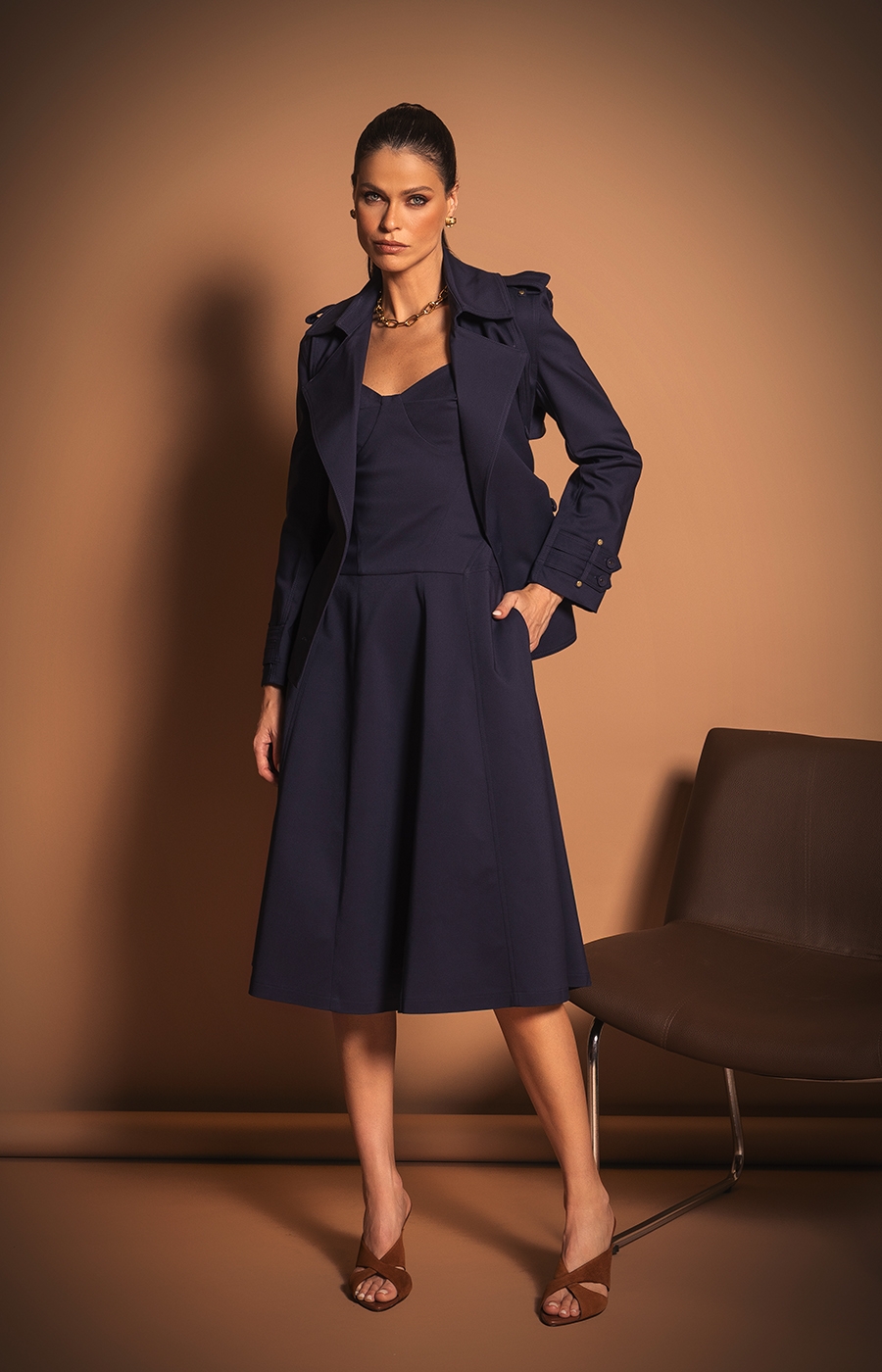 Vestido Callan Marinho