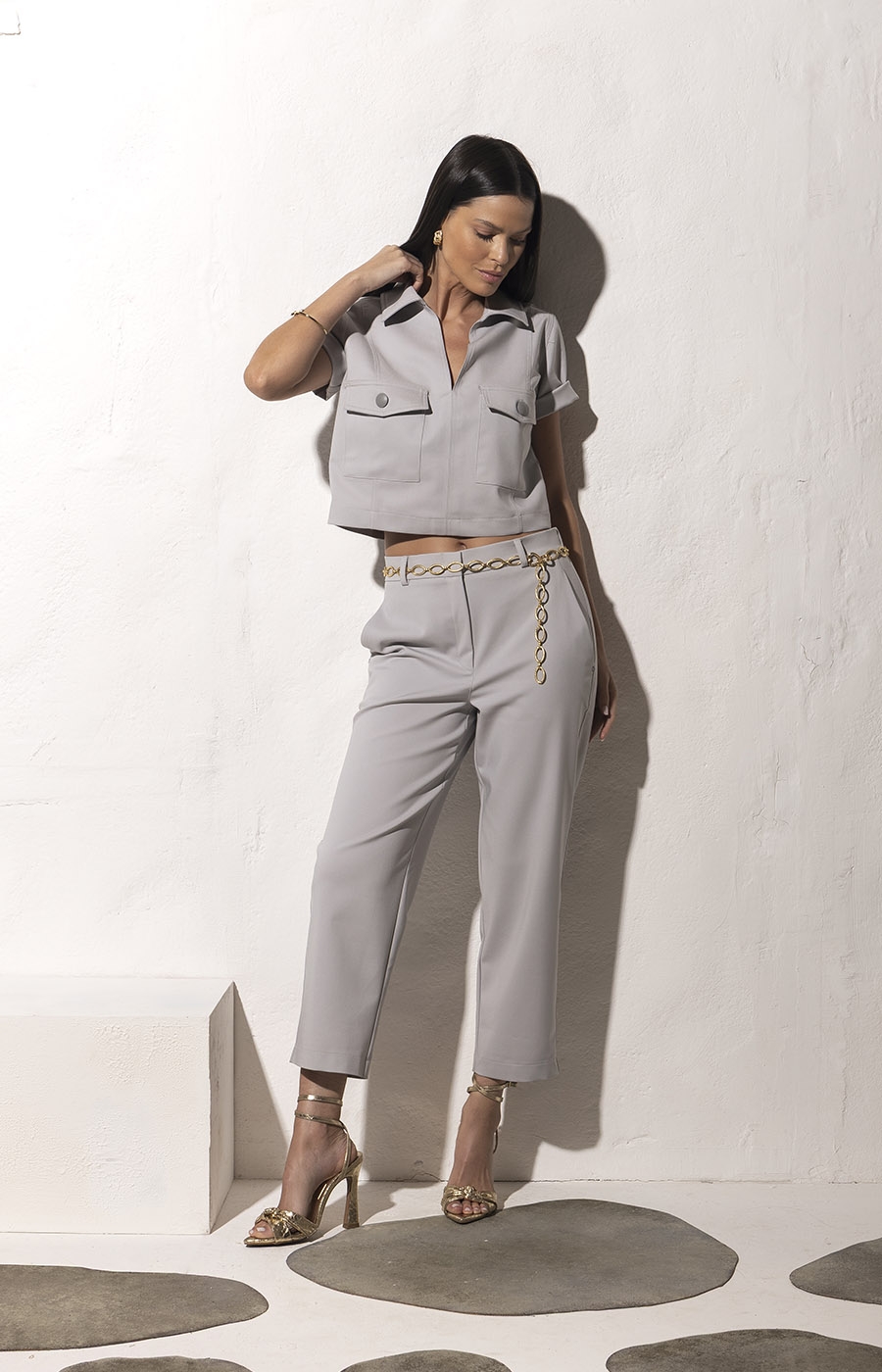 Camisa Alexandra Cinza